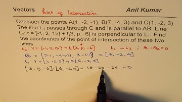 Find parameters and the point of Intersection of Lines vectors Q6 - EDEXCEL - GCSE