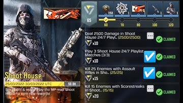 Kill 25 Enemies with Assault Rifle In Shoot House 24/7 Playlist Play 3 Shoot House || CODM ||