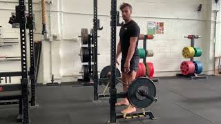 Conventional Stance Rack Pull w/ Bands demonstration