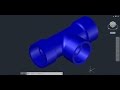 AutoCAD 3D T Connection Water Pipe Tutorial, How To Create T Water Pipe Training