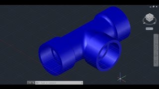 AutoCAD 3D T Connection Water Pipe Tutorial, How To Create T Water Pipe Training