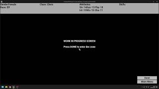 CRPG Prototype - Very basic character creation & main menu