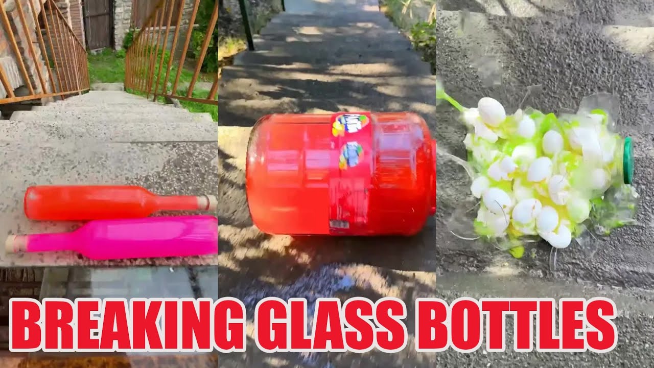 Breaking Glass Bottles & Balloon Drops 😱🔥 Crushing Crunchy & Soft Things! 