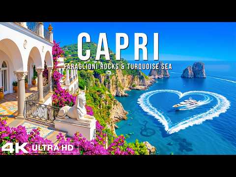 [4K] Capri, Italy 🇮🇹 Faraglioni Rocks & Turquoise Sea | Mediterranean Deep House Escape ✨
