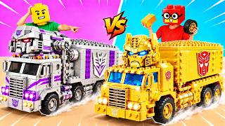 LEGO Transformers: MEGATRON vs OPTIMUS PRIME - SILVER vs GOLD Trucks! | KL Bricks