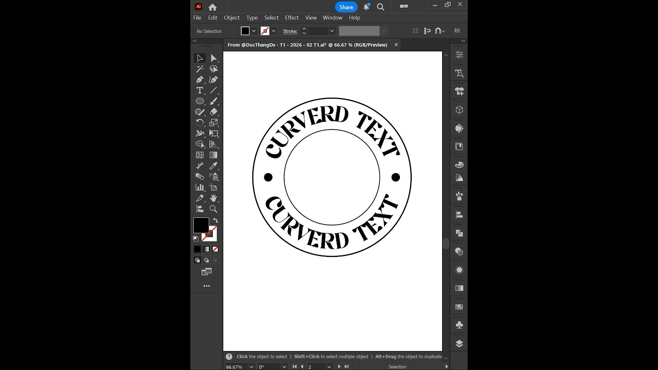 Adobe Illustrator 2026 &mdash; Все советы по созданию текста по кругу #ducthangds