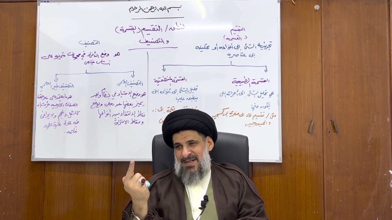 مذكرة المنطق - التقسيم ( القسمة) والتصنيف - سماحة السيد ناصر الحسيني حفظه الله ورعاه