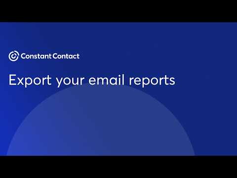 Export your email reports | Constant Contact