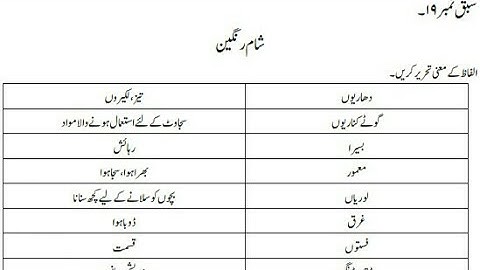 urdu class 8 / chapter 19  sham rangeen /complete exercise /new book nbf