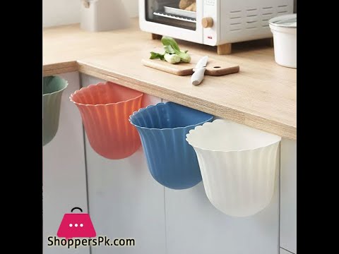 Over the Cabinet Kitchen Trash Can Flower Shape Cabinet Door Hanging Dustbin Creative Hanging Trash Can