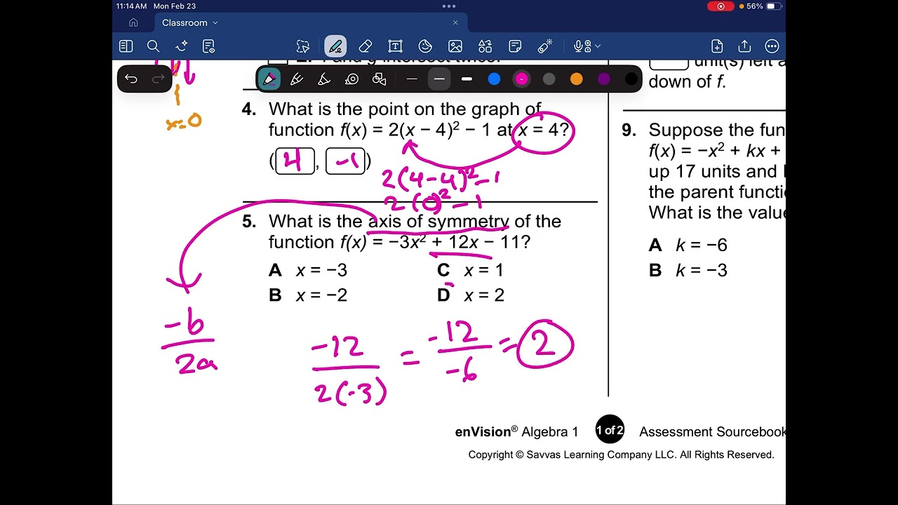 Topic 8 Algebra I Study Guide