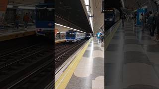Cruce de S-5500 y S-7400 en Barrio del Pilar L9 #metro #metrodemadrid #trainspotting #shorts #viral