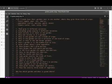 Garden Puzzle solved using Python + Z3 Theorem Prover