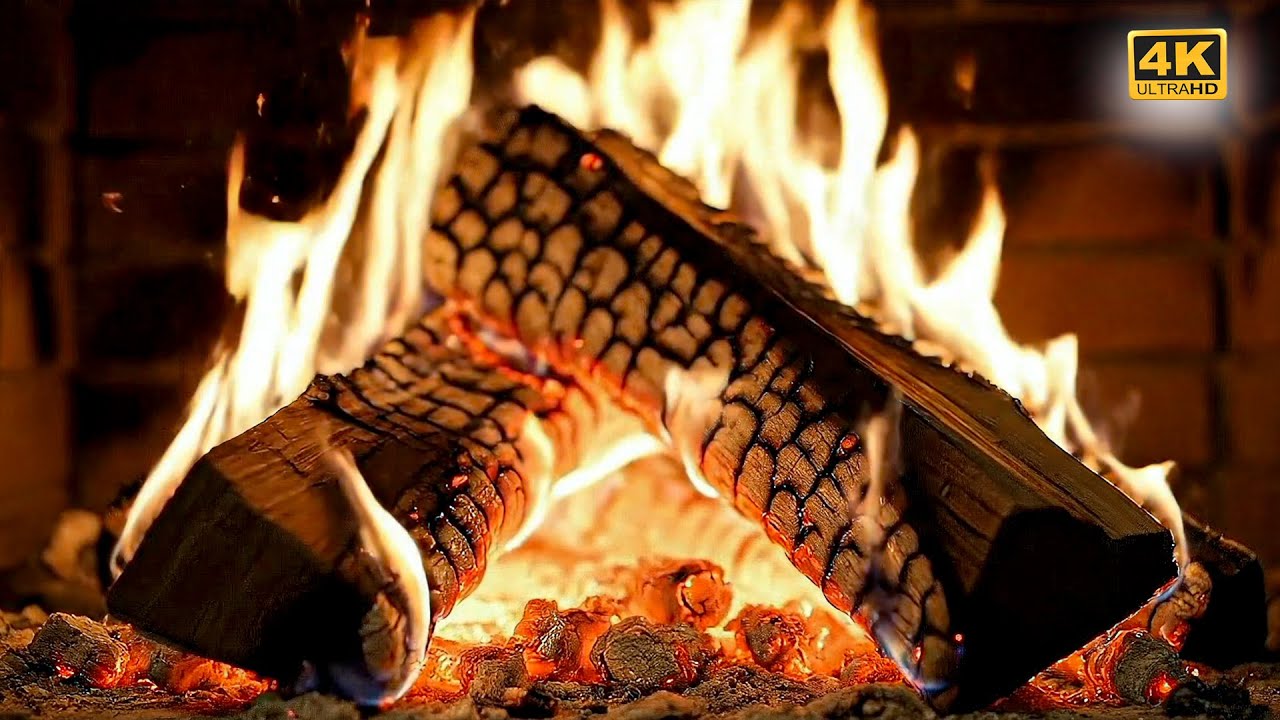 Чистая 4K-запись звука горящего камина • Высококачественное ASMR-звучание горящих поленьев для глубо