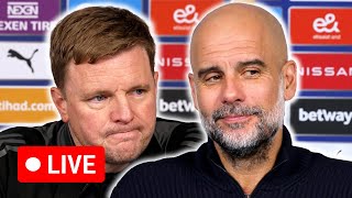 🔴 LIVE | Pep Guardiola and Eddie Howe post-match press conference | Man City 4-0 Newcastle