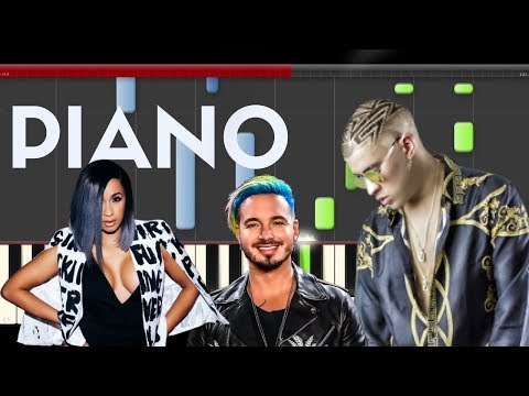 Cardi B I Like It Bad BunnyBalvin Piano Midi tutorial Sheet app Cover Karaoke