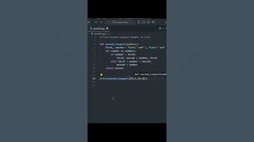 Find second largest number |  #python #pythonprogramming#coding#learnpython #pythonforbeginners