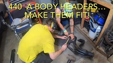 A body 440 headers and steering column addressed (part one). #nonamenationals #mopar #headers