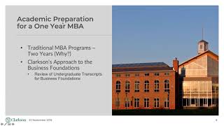 Accelerated MBA Program at Clarkson University Wealth