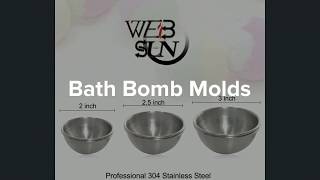 WEBSUN Metal Bath Bomb Molds Stainless Steel Set with 3 Sizes 6 Pieces