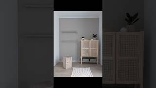 Some Tips For You To Decorate A Small Space A Storage Cabinet Single Chair And Some Wall Decors.