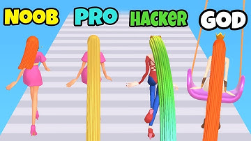 NOOB vs PRO vs HACKER vs GOD - Hair Challenge All levels gameplay