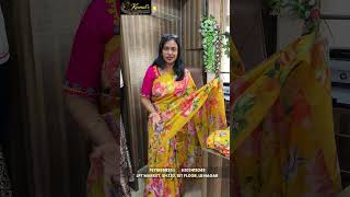 WHATSAPP: 7671055835 BRANDED FLORAL PRINT SAREE AT BEST PRICE #trending #saree #viral #fashion