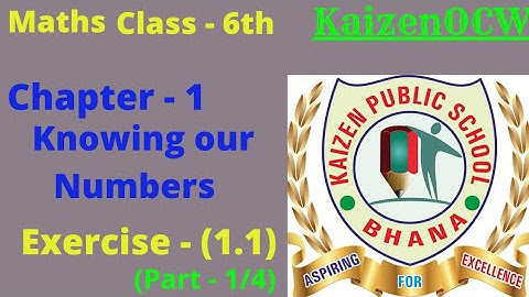#kaizenocw #maths #mathclass6 Maths, Class - 6th, chapter -1,(knowing our numbers), Ex -1.1, prt-1/4