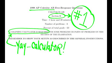 Visca AP Calculus AB 1998 Exam Problems FRQ 1