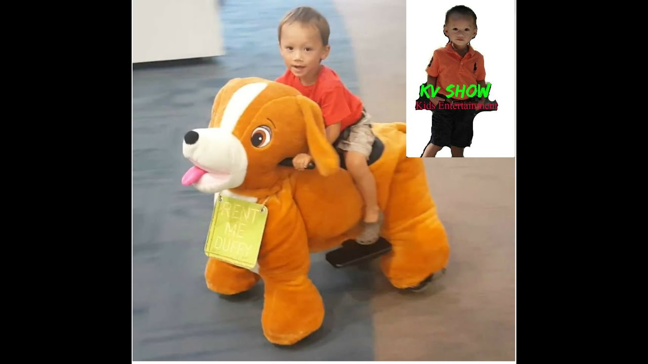 Riding an electric ride on animal at the mall YouTube