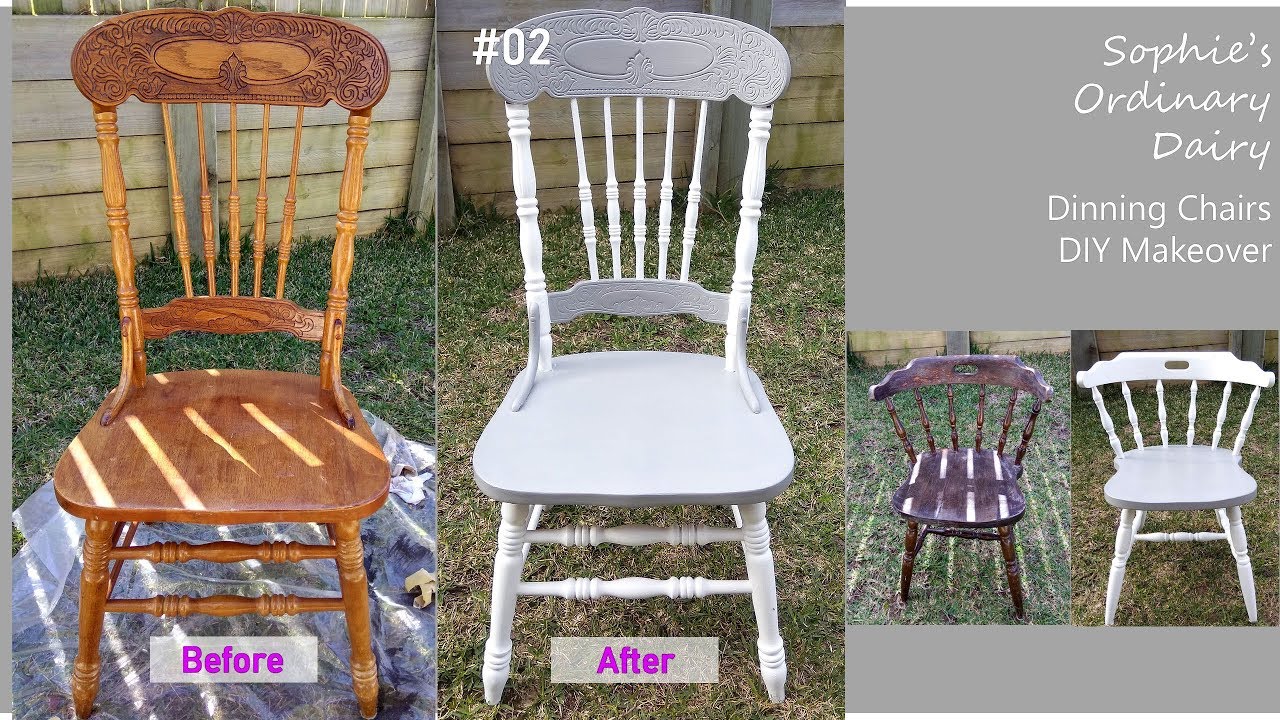 오래된 원목의자 페인트칠하기 DIY02 Dining Chairs Makeover YouTube
