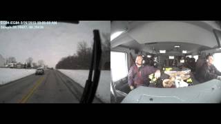 New video of ice slab striking Wayne Twp Engine 84 in the windshield.