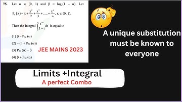 A Unique substitution🧐(INTEGRAL + LIMITS ). MAINS 2023. #jee