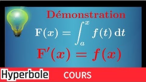 Démonstration : Une fonction continue admet des primitives F(x)=∫f(t)dt est dérivable et F