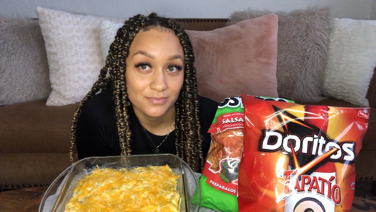 Chicken Enchilada dip! Mukbang