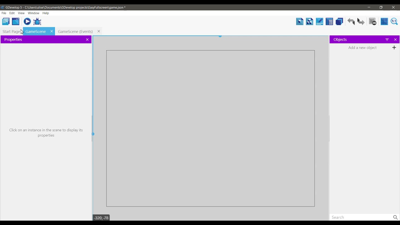 GDevelop Extension - EasyFullscreen extension to allow you to toggle between windowed and fullscreen