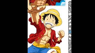 How to Draw Monkey D. Luffy in Digital Art on Ibis Paint | One Piece Drawing Tutorial screenshot 3