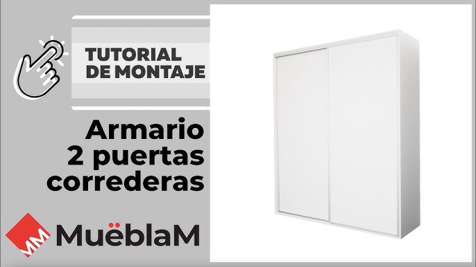 Armario ropero 2 puertas correderas color blanco, 150 cm ancho ALINE