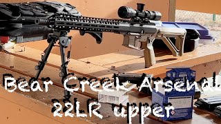 Bear Creek Arsenal 15-22 22LR upper testing at the range. First indications, it’s good!
