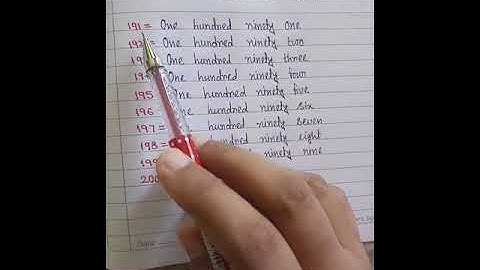 Number names 191-200