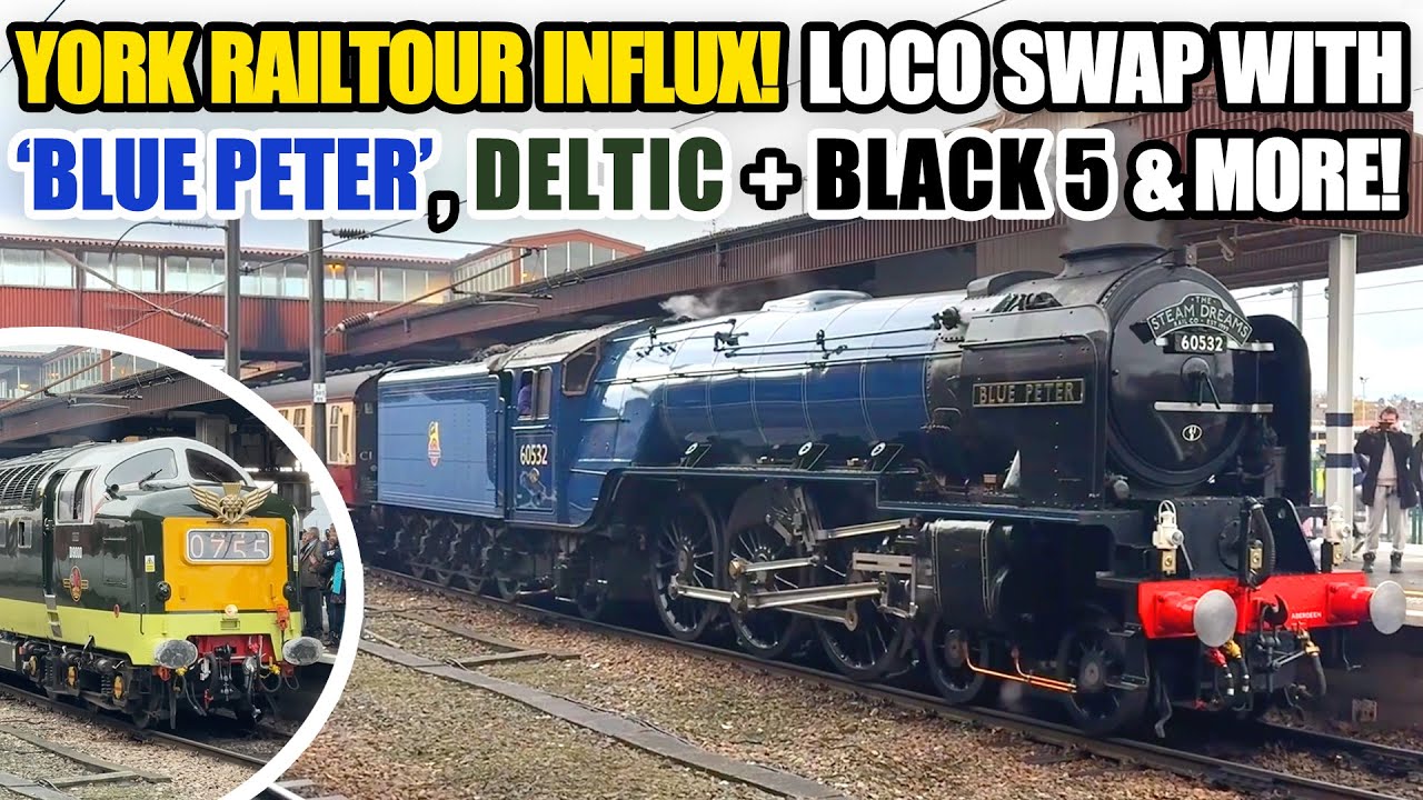 Loco swap with D9000 ‘ROYAL SCOTS GREY' & 60532 'BLUE PETER' + LMS Black 5 44871 and more at York!