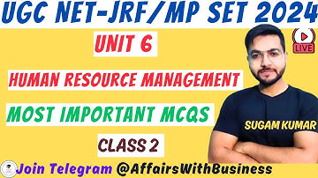 MP SET I UGC NET JRF  I Commerce l HUMAN RESOURCE MANAGEMENT I MCQS CLASS 2