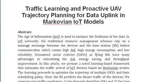Traffic Learning and Proactive UAV Trajectory Planning for Data Uplink in Markovian IoT Models