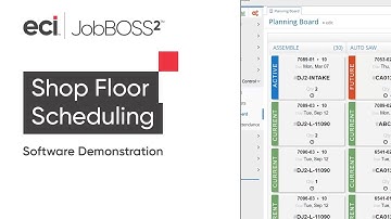 Shop Floor Scheduling with JobBOSS² Software