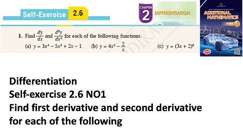 Differentiation self-exercise 2.6 Q1 pembezaan latihan kendiri 2.6 form 5 add maths kssm spm