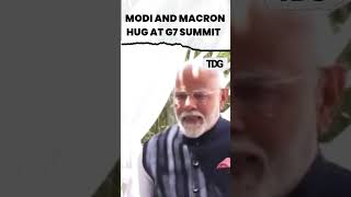 #watch | PM Modi and French President Emmanuel Macron Embrace at G7 Summit #shorts #g7summit