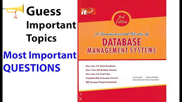Guess || Important Topics - B.A/BSc/ADP - Part 2 (4th year) Computer Science Book 1 DBMS Urdu