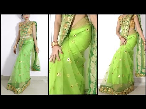 Try this Weird Trick to Wear Perfect Fitting Net Saree / How to wear tight fitting Net saree