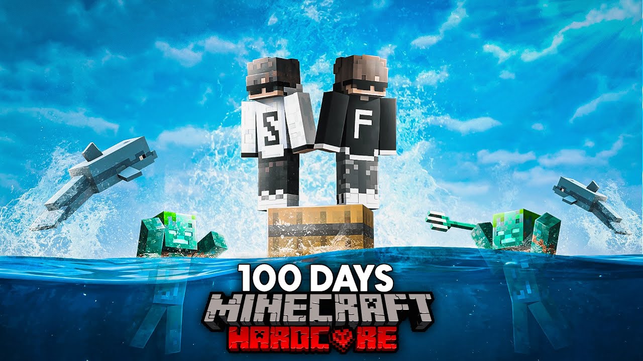 We Survived 100 Days on One Barrel in Ocean Only World...