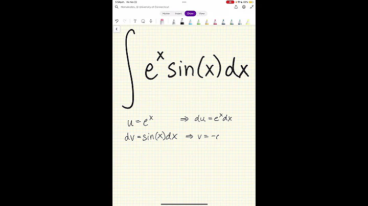 Integral of e^xsin(x)dx #maths #calculus #integrationbyparts #naturallog #sinefunction